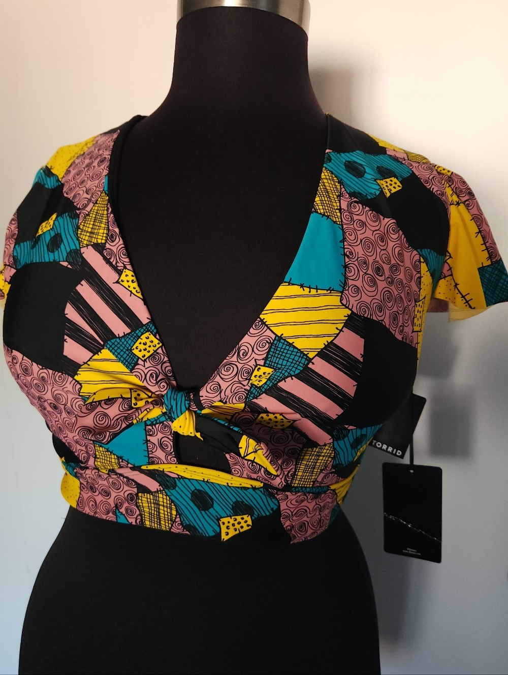 TORRID Nightmare Before Christmas - Sally Wire-free Tie Front Swim Top